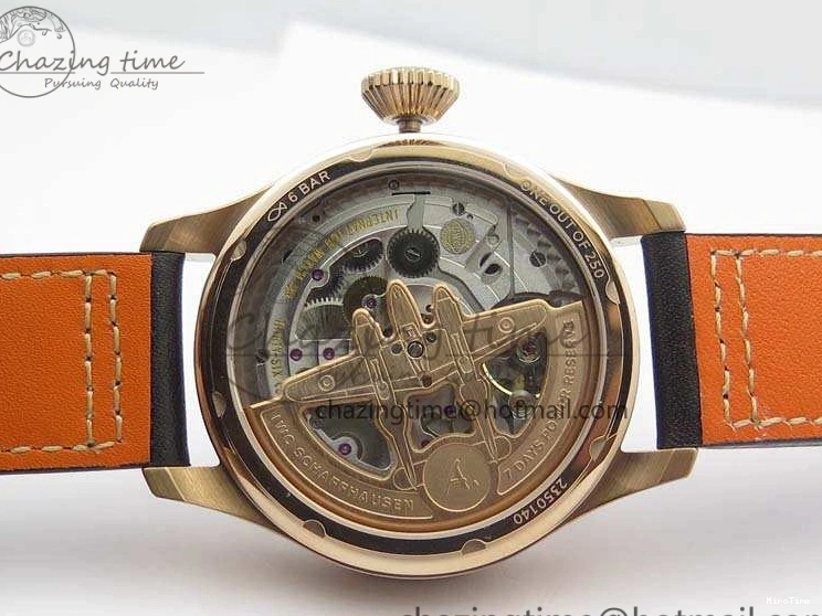 MIROTIME 1221 Popular Big Pilot Real PR IW502706 RG YLF 1:1 Best Edition Brown Dial On Calfskin Strap A 7223